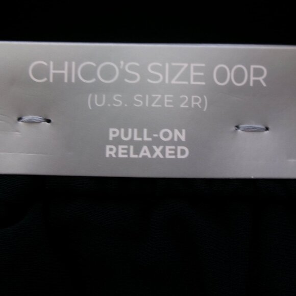 New Chico's 00R = Size 2 Relaxed Pull On Ankle Pants Navy Blue Pockets Stretch - Picture 4 of 15